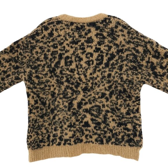 MADEWELL Alpaca Merino Wool Leopard Print Sweater Fuzzy Boxy Oversized SMALL - Picture 5 of 8